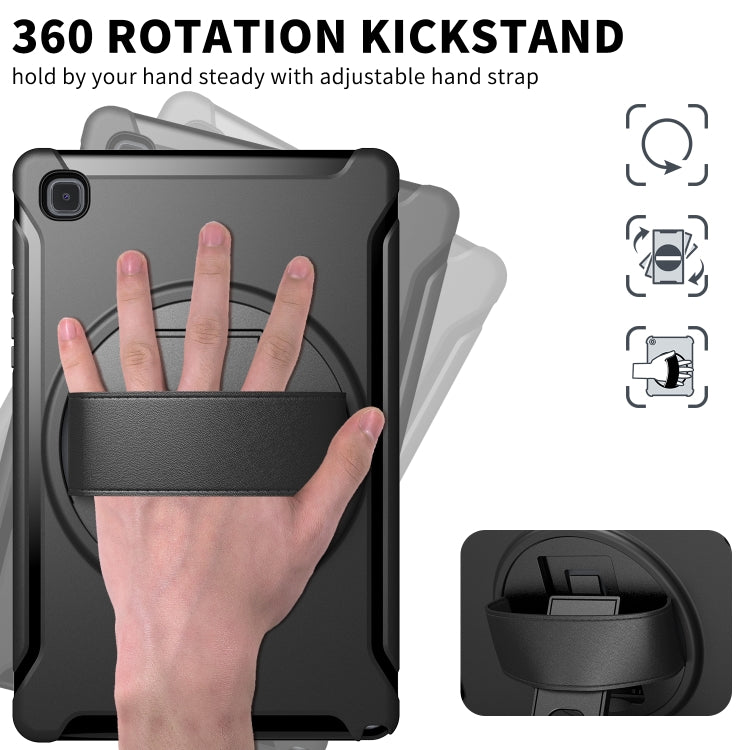 For Samsung Galaxy Tab A7 (2020) T500/T505 360 Degree Rotation PC + TPU Protective Case with Holder & Hand-strap & Pen Slot(Black) - Other Galaxy Tab PC by buy2fix | Online Shopping UK | buy2fix