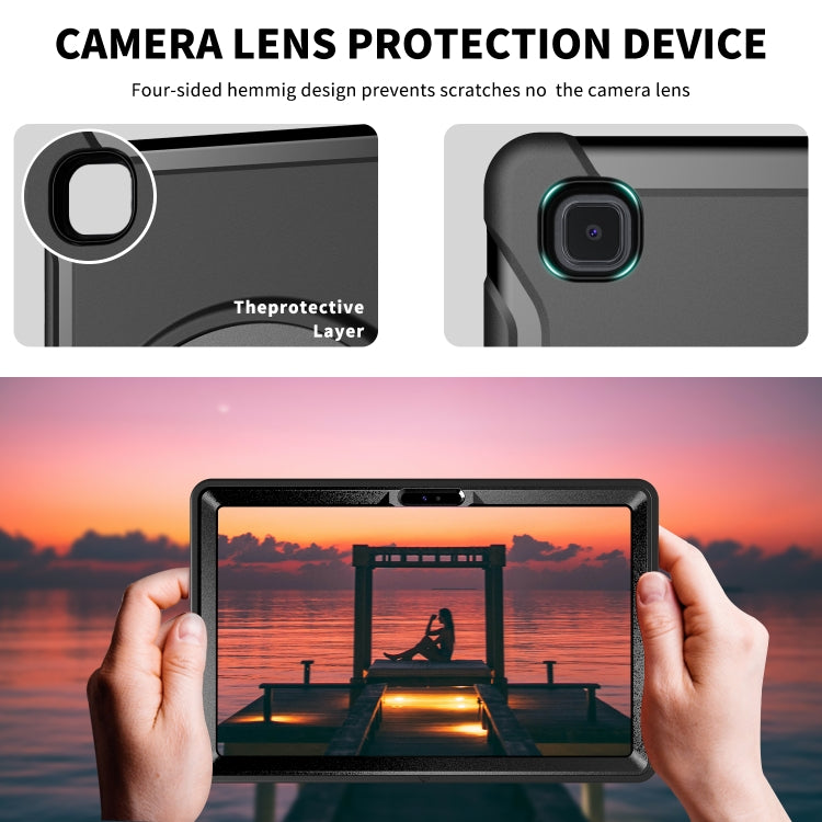 For Samsung Galaxy Tab A7 (2020) T500/T505 360 Degree Rotation PC + TPU Protective Case with Holder & Hand-strap & Pen Slot(Black) - Other Galaxy Tab PC by buy2fix | Online Shopping UK | buy2fix