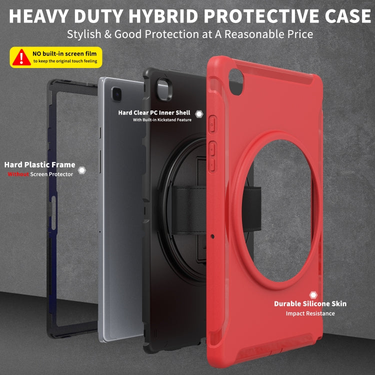 For Samsung Galaxy Tab A7 (2020) T500/T505 360 Degree Rotation PC + TPU Protective Case with Holder & Hand-strap & Pen Slot(Red) - Other Galaxy Tab PC by buy2fix | Online Shopping UK | buy2fix