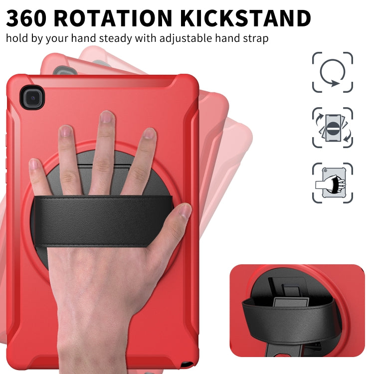 For Samsung Galaxy Tab A7 (2020) T500/T505 360 Degree Rotation PC + TPU Protective Case with Holder & Hand-strap & Pen Slot(Red) - Other Galaxy Tab PC by buy2fix | Online Shopping UK | buy2fix