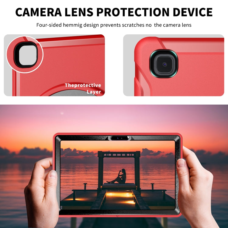 For Samsung Galaxy Tab A7 (2020) T500/T505 360 Degree Rotation PC + TPU Protective Case with Holder & Hand-strap & Pen Slot(Red) - Other Galaxy Tab PC by buy2fix | Online Shopping UK | buy2fix