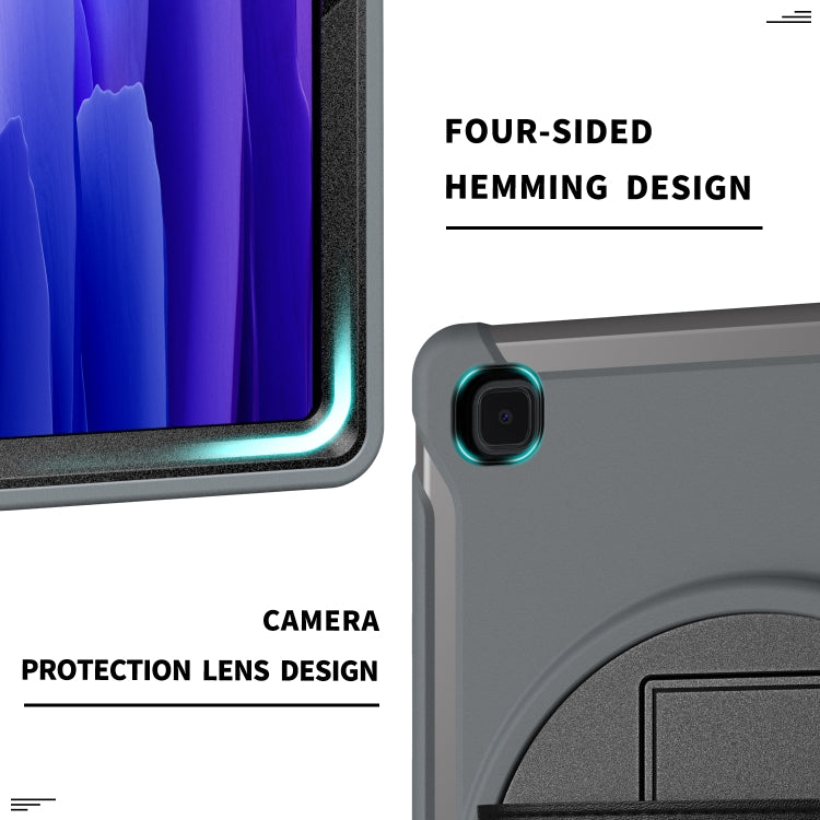 For Samsung Galaxy Tab A7 (2020) T500/T505 360 Degree Rotation PC + TPU Protective Case with Holder & Hand-strap & Pen Slot(Grey) - Other Galaxy Tab PC by buy2fix | Online Shopping UK | buy2fix
