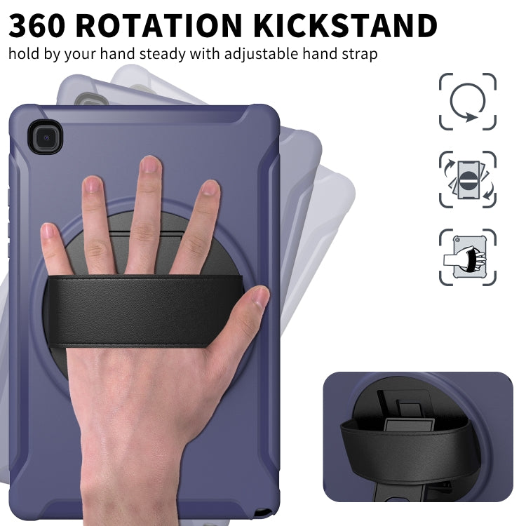 For Samsung Galaxy Tab A7 (2020) T500/T505 360 Degree Rotation PC + TPU Protective Case with Holder & Hand-strap & Pen Slot(Blue) - Other Galaxy Tab PC by buy2fix | Online Shopping UK | buy2fix