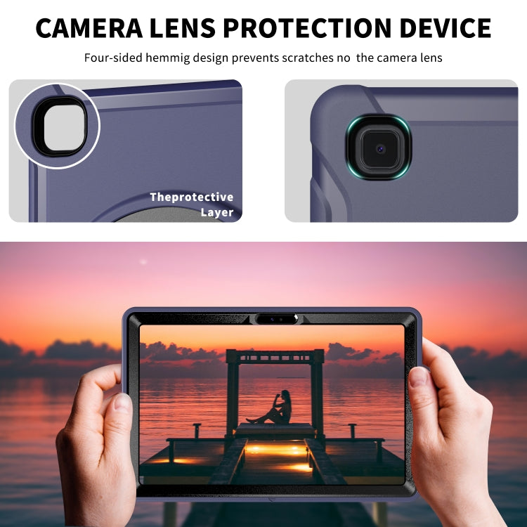 For Samsung Galaxy Tab A7 (2020) T500/T505 360 Degree Rotation PC + TPU Protective Case with Holder & Hand-strap & Pen Slot(Blue) - Other Galaxy Tab PC by buy2fix | Online Shopping UK | buy2fix