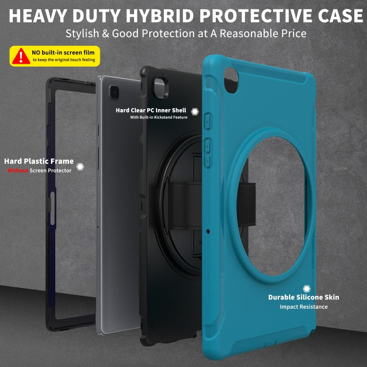 For Samsung Galaxy Tab A7 (2020) T500/T505 360 Degree Rotation PC + TPU Protective Case with Holder & Hand-strap & Pen Slot(Light Blue) - Other Galaxy Tab PC by buy2fix | Online Shopping UK | buy2fix