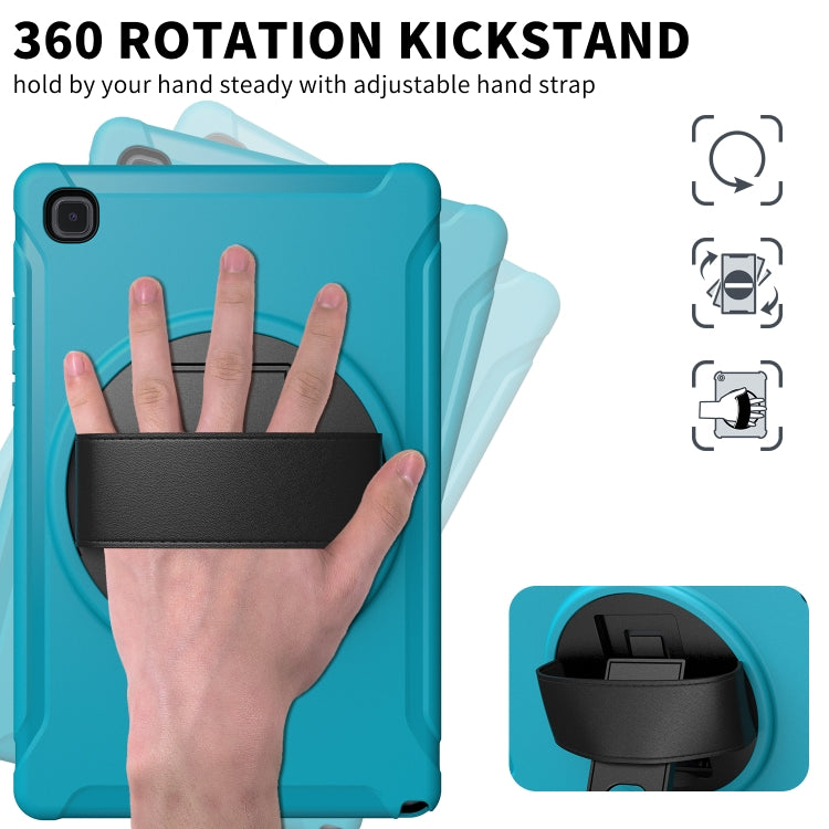 For Samsung Galaxy Tab A7 (2020) T500/T505 360 Degree Rotation PC + TPU Protective Case with Holder & Hand-strap & Pen Slot(Light Blue) - Other Galaxy Tab PC by buy2fix | Online Shopping UK | buy2fix