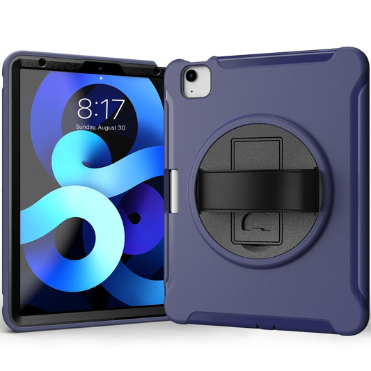 For iPad Air 2022 / 2020 10.9 360 Degree Rotation PC + TPU Protective Case with Holder & Hand-strap & Pen Slot(Blue) - iPad Air (2022) / (2020) 10.9 Cases by buy2fix | Online Shopping UK | buy2fix