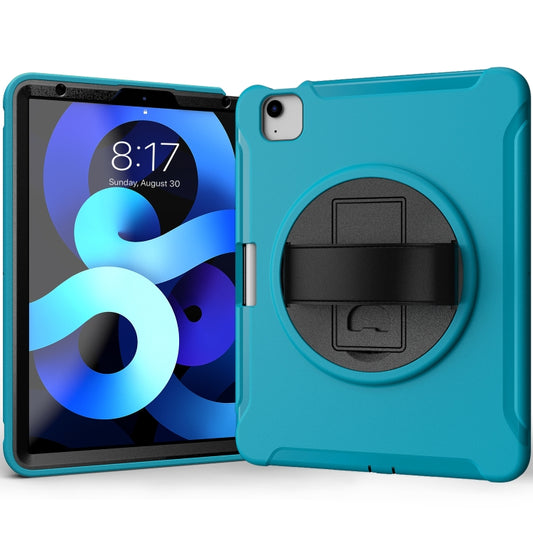 For iPad Air 2022 / 2020 10.9 360 Degree Rotation PC + TPU Protective Case with Holder & Hand-strap & Pen Slot(Light Blue) - iPad Air (2022) / (2020) 10.9 Cases by buy2fix | Online Shopping UK | buy2fix