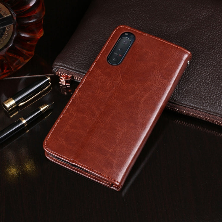 For Sony Xperia 5 II idewei Crazy Horse Texture Horizontal Flip Leather Case with Holder & Card Slots & Wallet(Sky Blue) - Sony Cases by idewei | Online Shopping UK | buy2fix