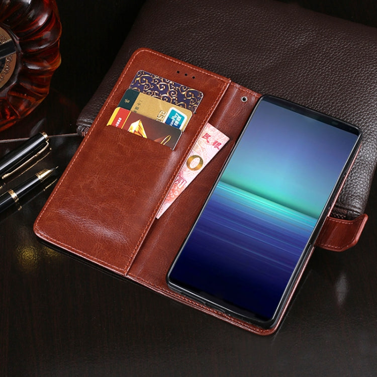 For Sony Xperia 5 II idewei Crazy Horse Texture Horizontal Flip Leather Case with Holder & Card Slots & Wallet(Sky Blue) - Sony Cases by idewei | Online Shopping UK | buy2fix