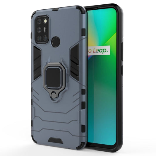 For OPPO Realme 7i Shockproof PC + TPU Protective Case with Magnetic Ring Holder(Navy Blue) by buy2fix