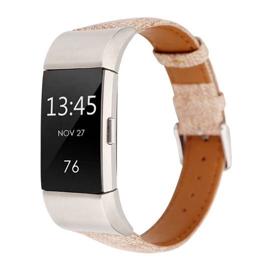 For Fitbit Charge 2 Cowboy Texture Leather Watch Band(Pink) by buy2fix