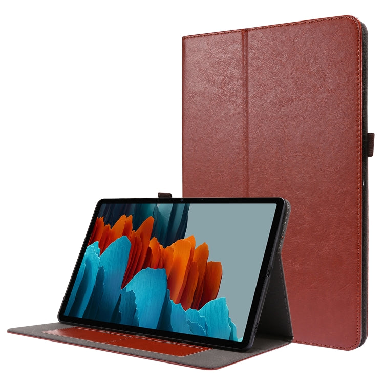 For Samsung Galaxy Tab S8+ / Tab S8 Plus / Tab S7 FE / Tab S7+ / T970 Crazy Horse Texture Horizontal Flip Leather Case with 2-folding Holder & Card Slot(Brown) - Galaxy Tab S8+ Cases by buy2fix | Online Shopping UK | buy2fix