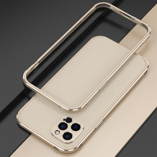 For iPhone 12 Aurora Series Lens Protector + Metal Frame Protective Case(Gold) - iPhone 12 / 12 Pro Cases by buy2fix | Online Shopping UK | buy2fix