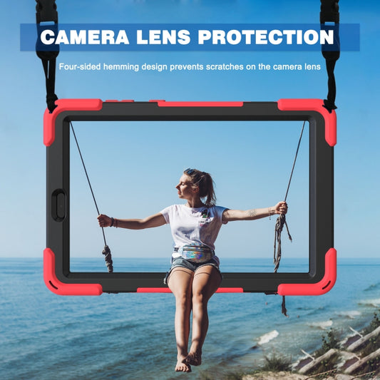 For Lenovo Tab M8 Shockproof Colorful Silicone + PC Protective Case with Holder & Hand Grip Strap & Shoulder Strap(Red) - Lenovo by buy2fix | Online Shopping UK | buy2fix