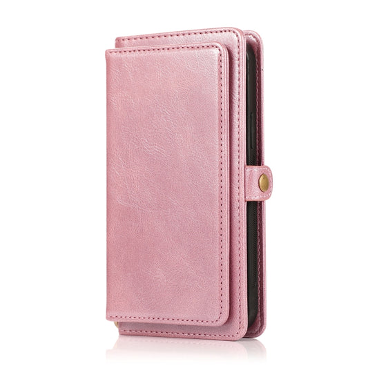 For iPhone 12 / 12 Pro Multiple Card Slots Detachable Magnetic Horizontal Flip Leather Case with Card Slots & Holder & Wallet(Rose Gold) - iPhone 12 / 12 Pro Cases by buy2fix | Online Shopping UK | buy2fix