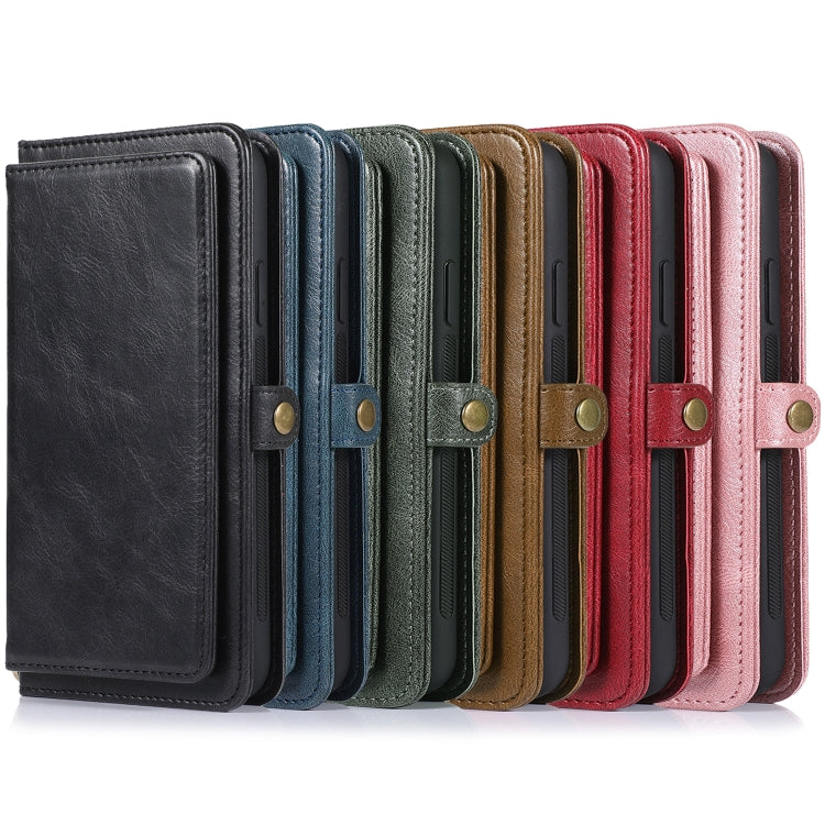 For iPhone 12 / 12 Pro Multiple Card Slots Detachable Magnetic Horizontal Flip Leather Case with Card Slots & Holder & Wallet(Rose Gold) - iPhone 12 / 12 Pro Cases by buy2fix | Online Shopping UK | buy2fix