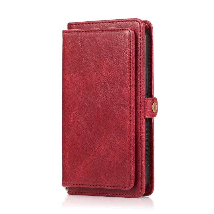 For iPhone 12 Pro Max Multiple Card Slots Detachable Magnetic Horizontal Flip Leather Case with Card Slots & Holder & Wallet(Red) - iPhone 12 Pro Max Cases by buy2fix | Online Shopping UK | buy2fix
