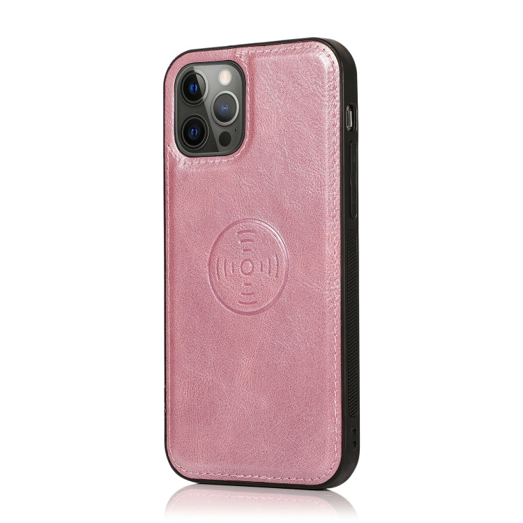 For iPhone 12 Pro Max Multiple Card Slots Detachable Magnetic Horizontal Flip Leather Case with Card Slots & Holder & Wallet(Rose Gold) - iPhone 12 Pro Max Cases by buy2fix | Online Shopping UK | buy2fix