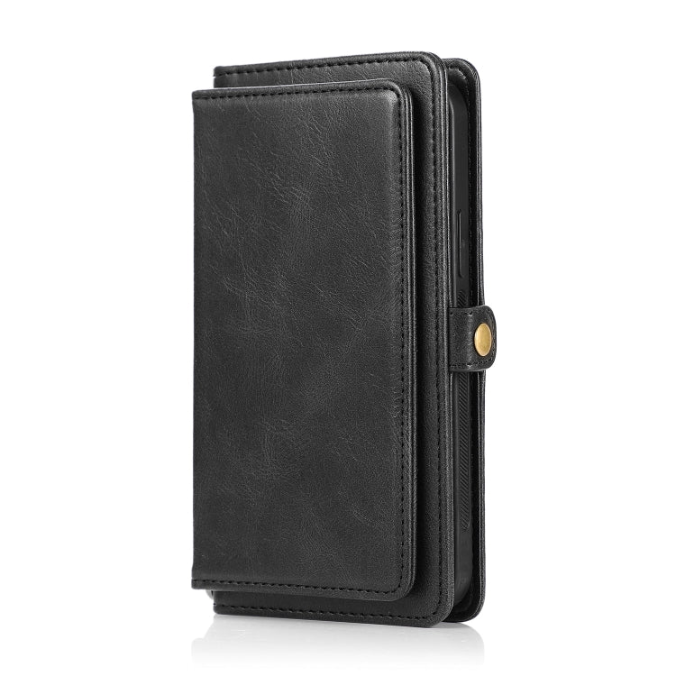 For iPhone 12 Pro Max Multiple Card Slots Detachable Magnetic Horizontal Flip Leather Case with Card Slots & Holder & Wallet(Black) - iPhone 12 Pro Max Cases by buy2fix | Online Shopping UK | buy2fix