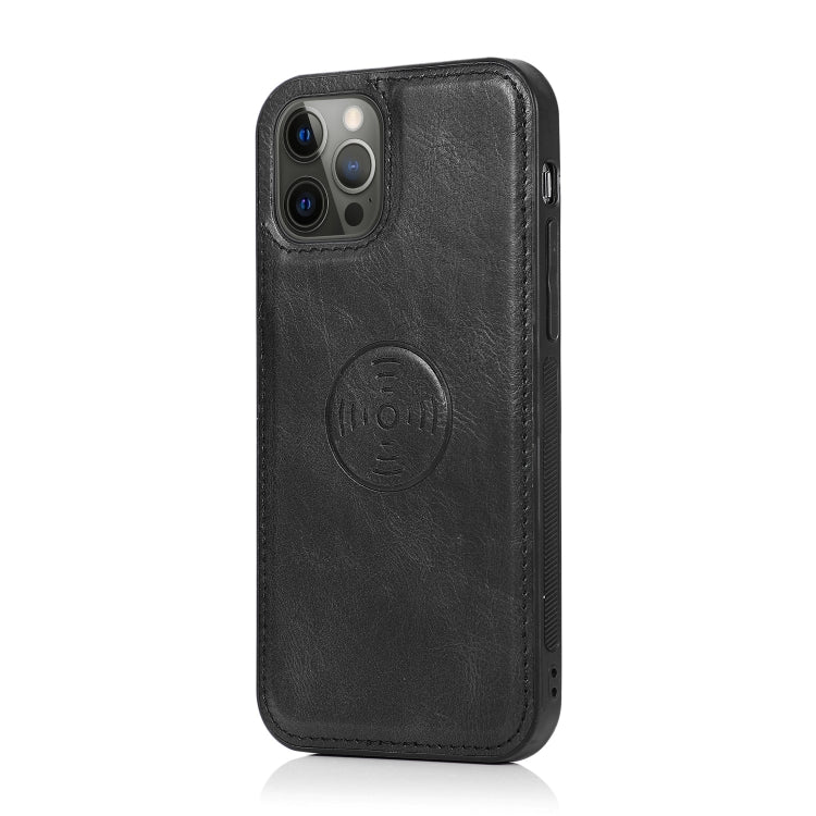 For iPhone 12 Pro Max Multiple Card Slots Detachable Magnetic Horizontal Flip Leather Case with Card Slots & Holder & Wallet(Black) - iPhone 12 Pro Max Cases by buy2fix | Online Shopping UK | buy2fix