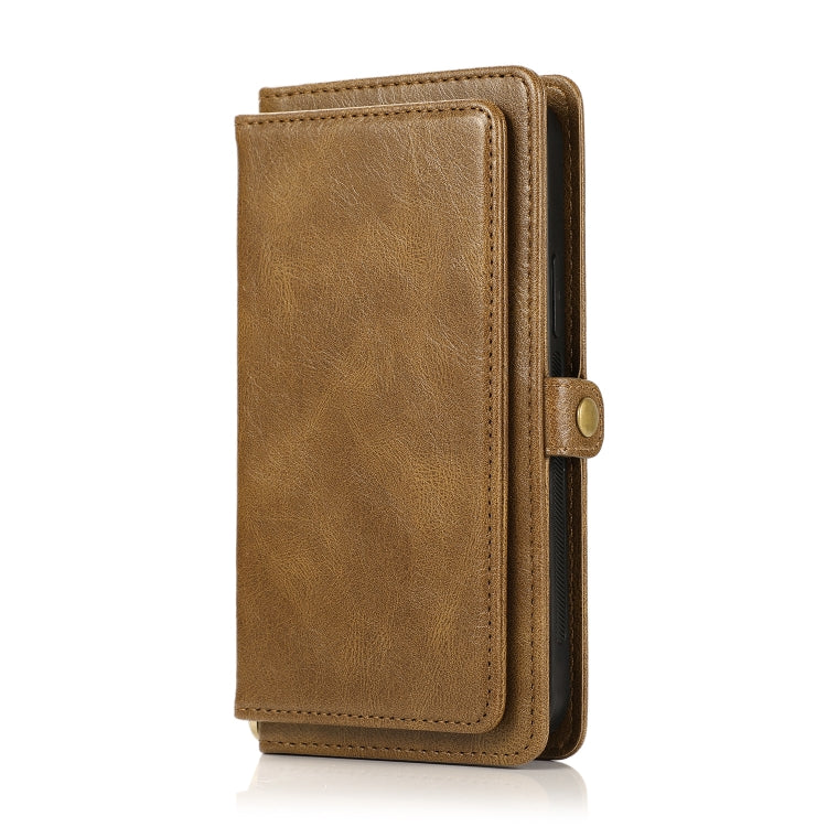 For iPhone 12 Pro Max Multiple Card Slots Detachable Magnetic Horizontal Flip Leather Case with Card Slots & Holder & Wallet(Brown) - iPhone 12 Pro Max Cases by buy2fix | Online Shopping UK | buy2fix