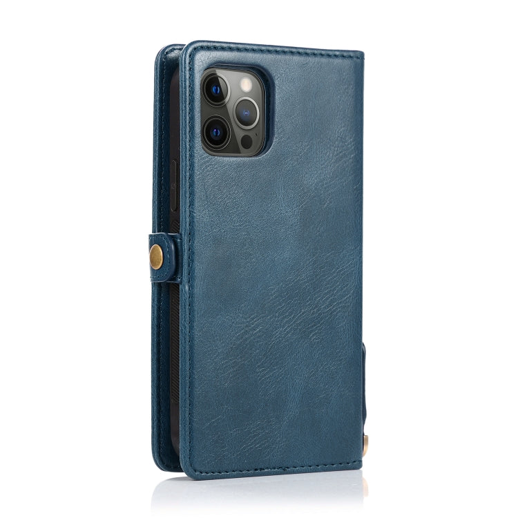For iPhone 12 Pro Max Multiple Card Slots Detachable Magnetic Horizontal Flip Leather Case with Card Slots & Holder & Wallet(Navy Blue) - iPhone 12 Pro Max Cases by buy2fix | Online Shopping UK | buy2fix