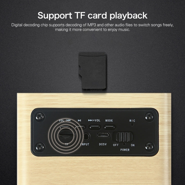 Q4 Wooden Fabric Bluetooth Speaker, Support TF Card & 3.5mm AUX(Red) - Desktop Speaker by buy2fix | Online Shopping UK | buy2fix