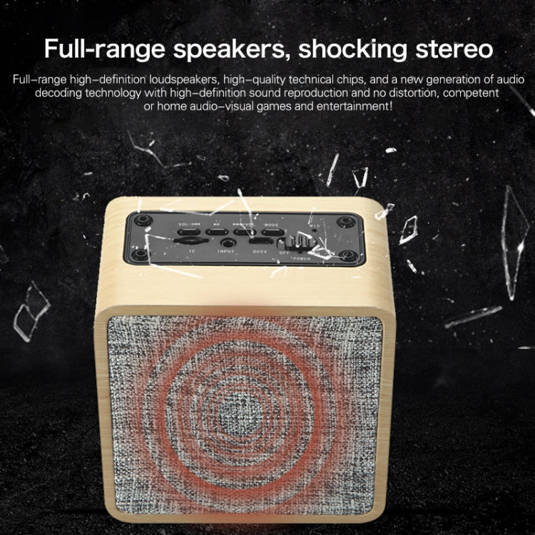 Q4 Wooden Fabric Bluetooth Speaker, Support TF Card & 3.5mm AUX(Yellow) - Desktop Speaker by buy2fix | Online Shopping UK | buy2fix