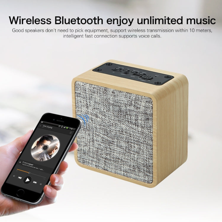 Q4 Wooden Fabric Bluetooth Speaker, Support TF Card & 3.5mm AUX(Red) - Desktop Speaker by buy2fix | Online Shopping UK | buy2fix