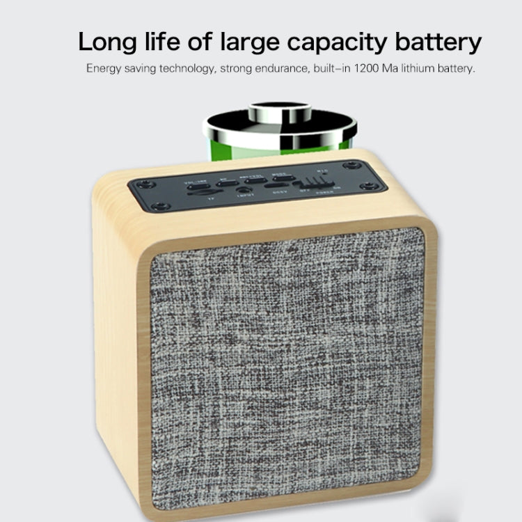 Q4 Wooden Fabric Bluetooth Speaker, Support TF Card & 3.5mm AUX(Yellow) - Desktop Speaker by buy2fix | Online Shopping UK | buy2fix