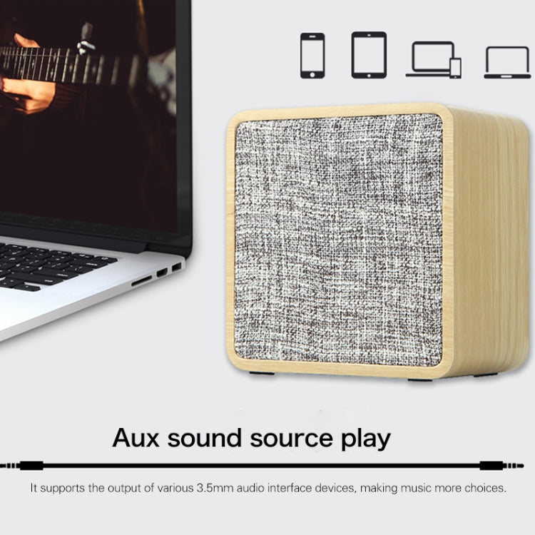 Q4 Wooden Fabric Bluetooth Speaker, Support TF Card & 3.5mm AUX(Red) - Desktop Speaker by buy2fix | Online Shopping UK | buy2fix