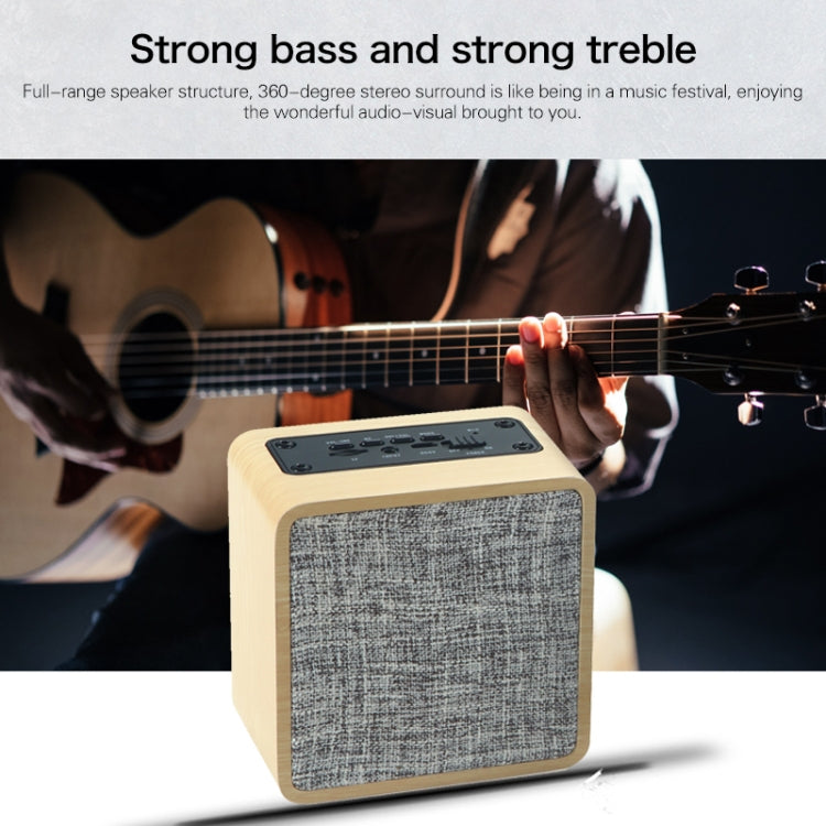 Q4 Wooden Fabric Bluetooth Speaker, Support TF Card & 3.5mm AUX(Red) - Desktop Speaker by buy2fix | Online Shopping UK | buy2fix