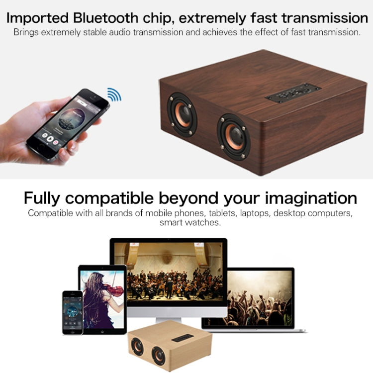 Q5 Wooden Bluetooth Speaker, Support TF Card & 3.5mm AUX(Yellow Wood) - Desktop Speaker by buy2fix | Online Shopping UK | buy2fix