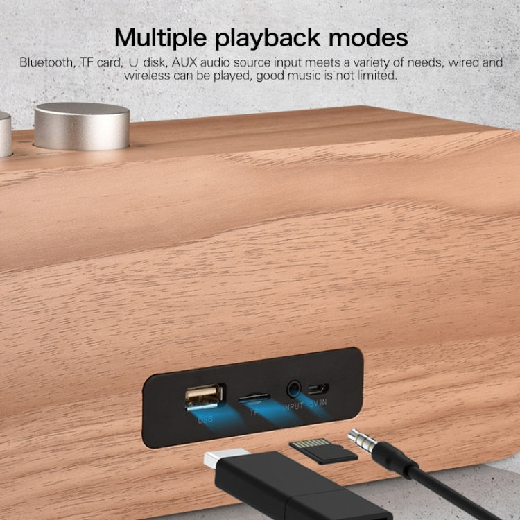 Q7 Subwoofer Wooden Bluetooth Speaker, Support TF Card & U Disk & 3.5mm AUX(Yellow Wood) - Desktop Speaker by buy2fix | Online Shopping UK | buy2fix