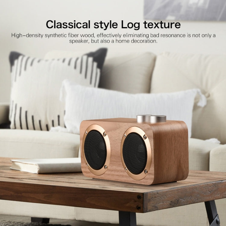 Q7 Subwoofer Wooden Bluetooth Speaker, Support TF Card & U Disk & 3.5mm AUX(Yellow Wood) - Desktop Speaker by buy2fix | Online Shopping UK | buy2fix