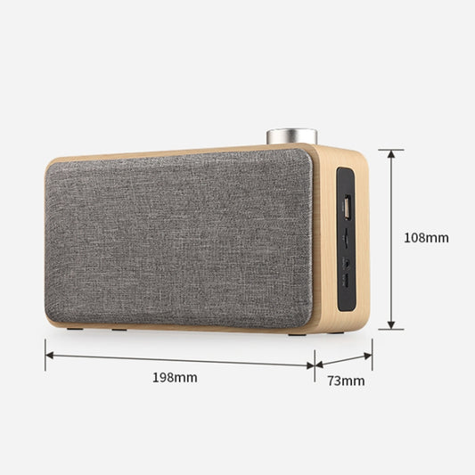 W5A Subwoofer Fabric Wooden Touch Bluetooth Speaker, Support TF Card & U Disk & 3.5mm AUX(Yellow Wood) - Desktop Speaker by buy2fix | Online Shopping UK | buy2fix