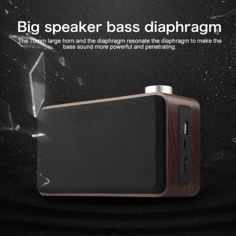 W5A Subwoofer Fabric Wooden Touch Bluetooth Speaker, Support TF Card & U Disk & 3.5mm AUX(Walnut) - Desktop Speaker by buy2fix | Online Shopping UK | buy2fix