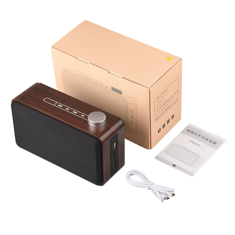W5A Subwoofer Fabric Wooden Touch Bluetooth Speaker, Support TF Card & U Disk & 3.5mm AUX(Walnut) - Desktop Speaker by buy2fix | Online Shopping UK | buy2fix