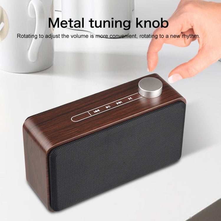 W5A Subwoofer Fabric Wooden Touch Bluetooth Speaker, Support TF Card & U Disk & 3.5mm AUX(Walnut) - Desktop Speaker by buy2fix | Online Shopping UK | buy2fix