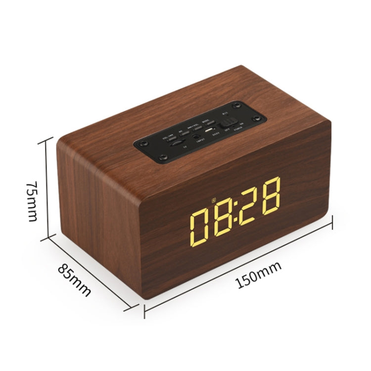 W5C Subwoofer Wooden Clock Bluetooth Speaker, Support TF Card & 3.5mm AUX(Yellow Wood) - Desktop Speaker by buy2fix | Online Shopping UK | buy2fix