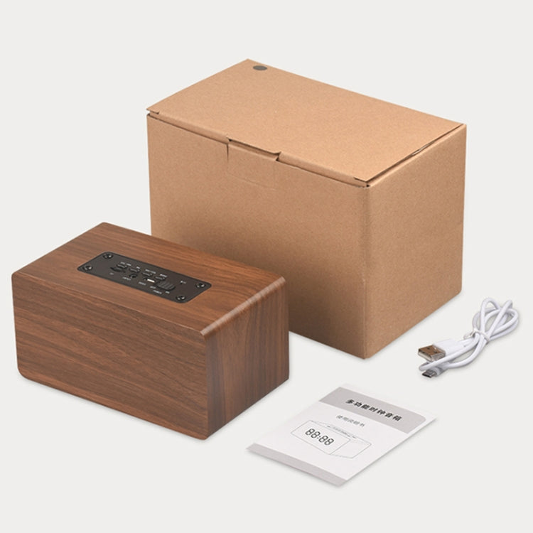 W5C Subwoofer Wooden Clock Bluetooth Speaker, Support TF Card & 3.5mm AUX(Yellow Wood) - Desktop Speaker by buy2fix | Online Shopping UK | buy2fix