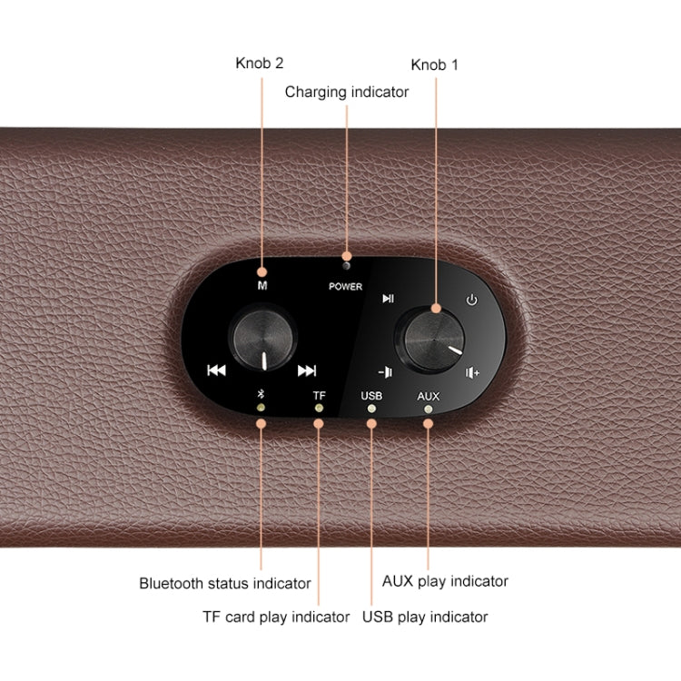 D30 Portable Subwoofer Wooden Bluetooth 4.2 Speaker, Support TF Card & 3.5mm AUX & U Disk Play(Brown) - Desktop Speaker by buy2fix | Online Shopping UK | buy2fix