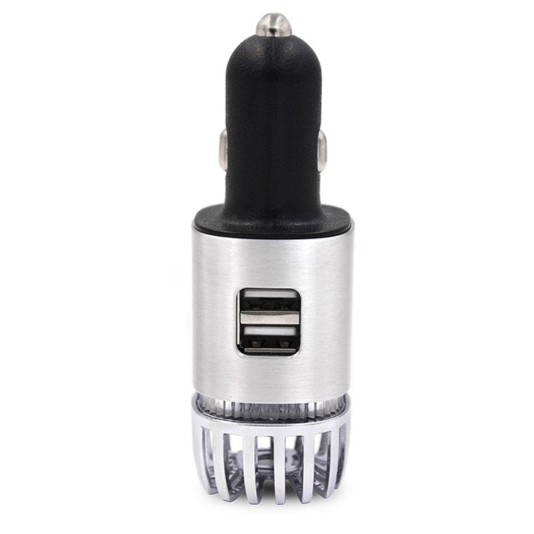 2 in 1 Car Negative-ion Aromatherapy Air Purifier Humidifier + Dual USB Port Car Charger (Silver) - Air Purifier by buy2fix | Online Shopping UK | buy2fix