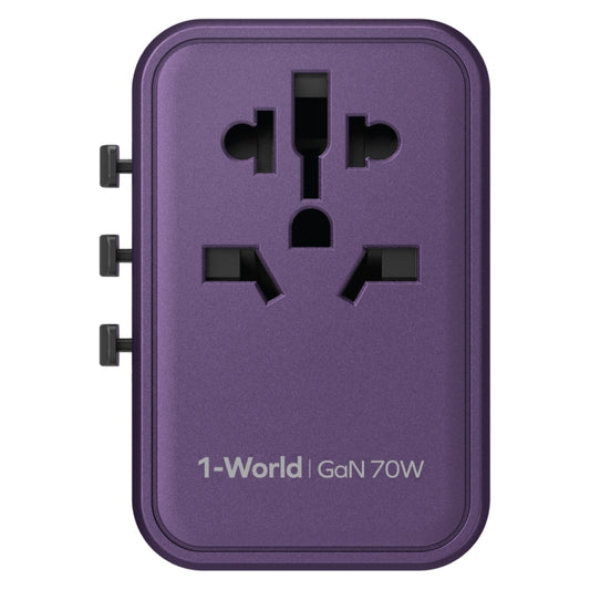 MOMAX 1-World UA8 PD 70W Fast Charger Power Adapter(Purple) by MOMAX