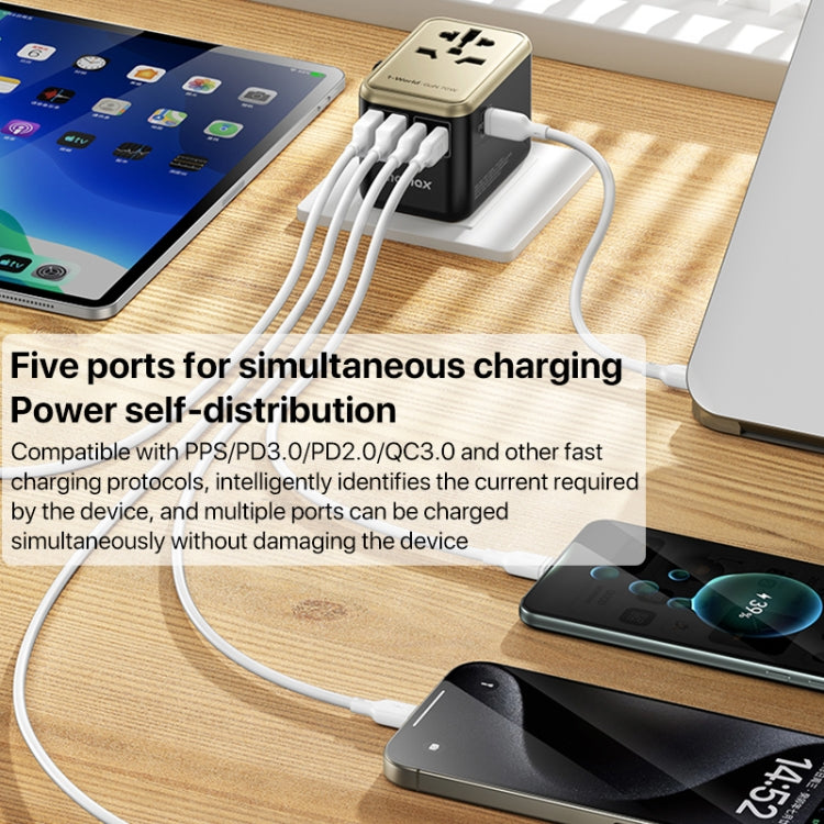 MOMAX 1-World UA8 PD 70W Fast Charger Power Adapter(Purple) - USB Charger by MOMAX | Online Shopping UK | buy2fix