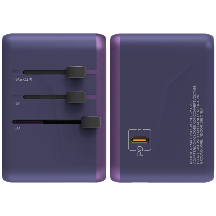 MOMAX 1-World UA8 PD 70W Fast Charger Power Adapter(Purple) - USB Charger by MOMAX | Online Shopping UK | buy2fix