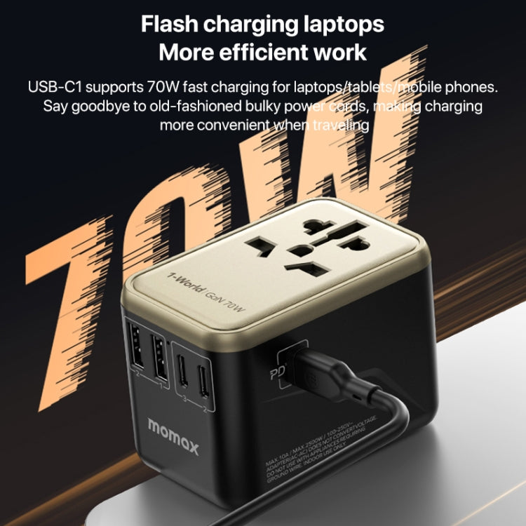 MOMAX 1-World UA8 PD 70W Fast Charger Power Adapter(Purple) - USB Charger by MOMAX | Online Shopping UK | buy2fix