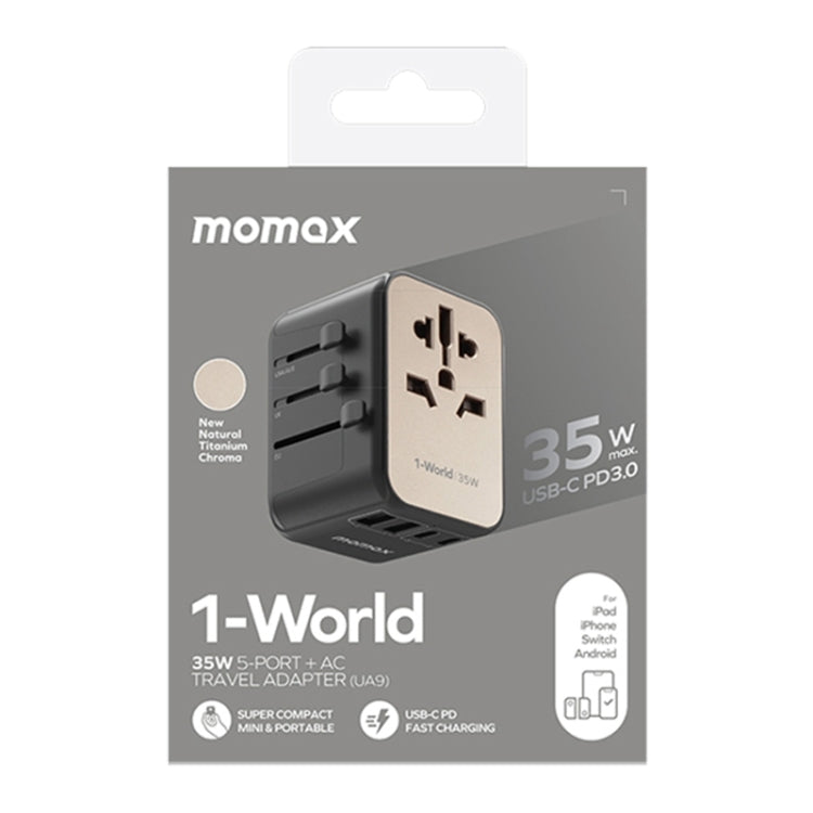MOMAX 1-World UA9 PD 35W Fast Charger Power Adapter (Gold) by MOMAX