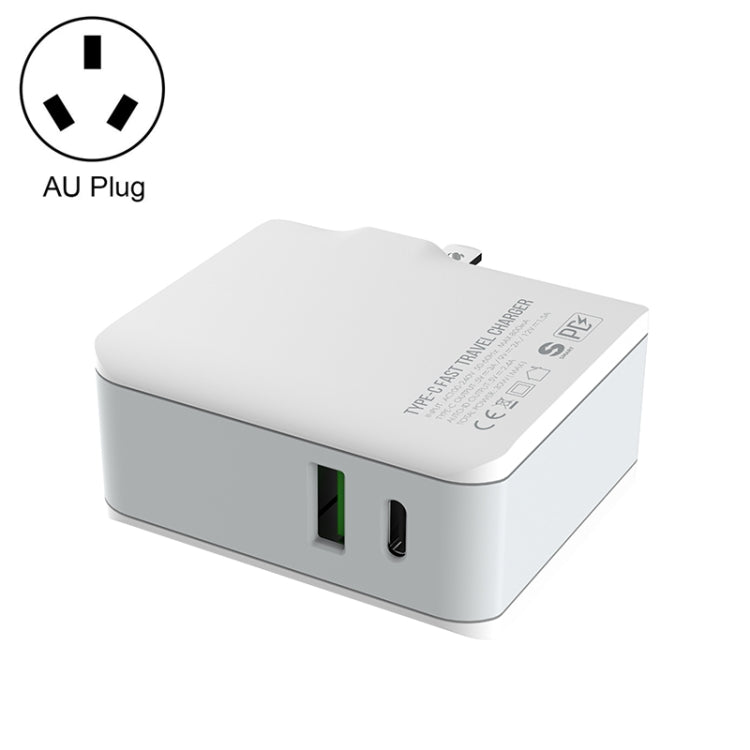 LDNIO A4403C 30W PD + Auto-id Foldable Fast Travel Charger with 1m USB-C / Type-C Cable, AU Plug - USB Charger by LDNIO | Online Shopping UK | buy2fix